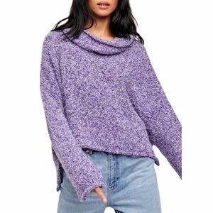 NWT Free People BFF Knit Cowl Neck Sweater Grape